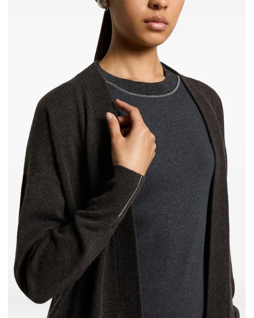 Peserico Black Pocket-Detail Long-Sleeves Cardigan