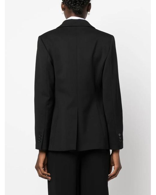 P.A.R.O.S.H. Black Single-Breasted Virgin Wool Blazer