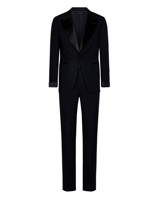 Tom Ford Black Single-Breasted Wool Suit for men