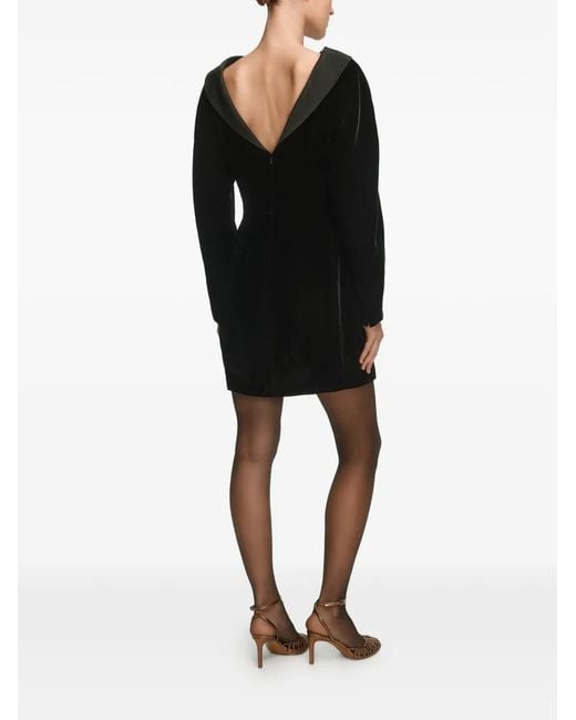 12 STOREEZ Black Adagio Velvet Mini Dress