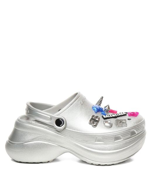 Balenciaga White X Crocs Plateau-Mules