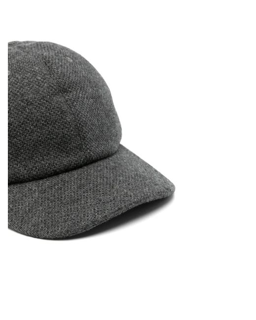 Kiton Gray Knitted Baseball Cap for men