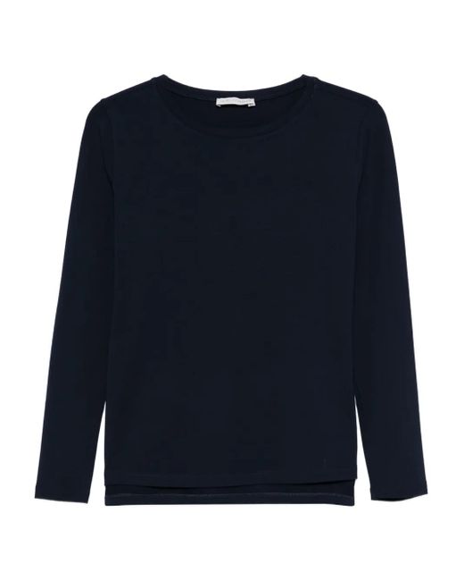 Le Tricot Perugia T-Shirt Met Lange Mouwen in het Blue