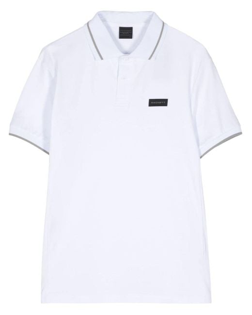 Hackett White Classic Cotton Polo Shirt for men