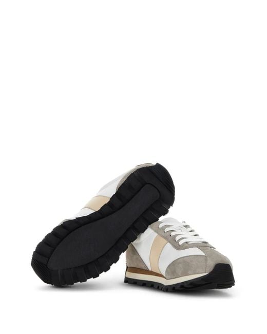 Hogan White H671 Suede Calf Leather Sneakers With Text
