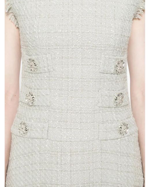 Costarellos White Tweed Mini Dress