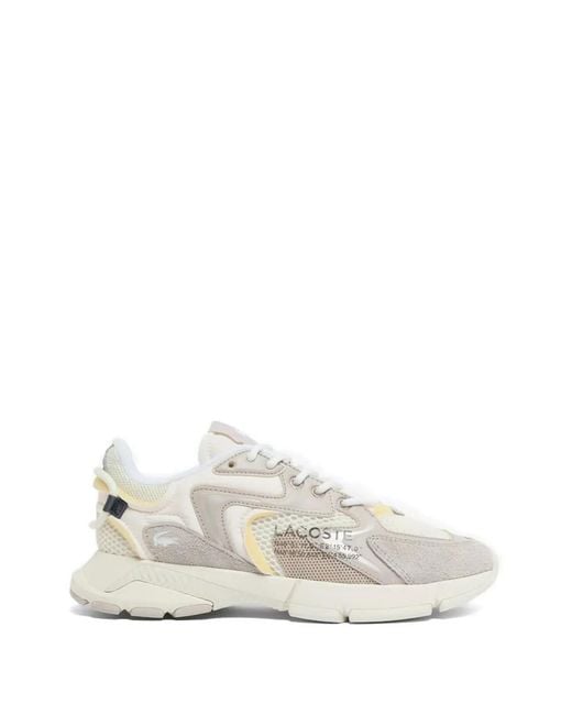 Lacoste White L003 Neo Shot Lace-Up Sneakers for men