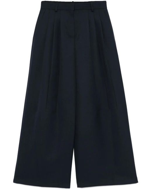 Theory ハイウエスト テーパードパンツ Blue
