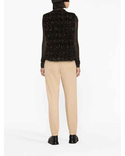 Fabiana Filippi Black Padded Bouclé Gilet