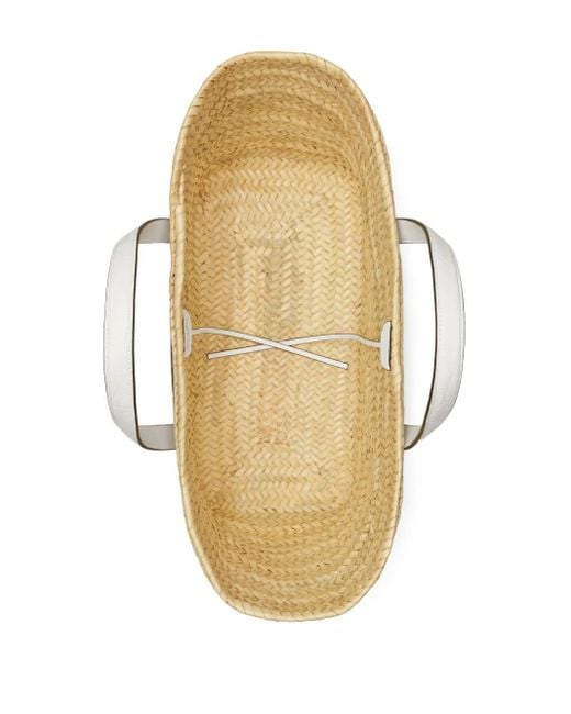 Tory Burch Metallic Ella Straw Basket Bag