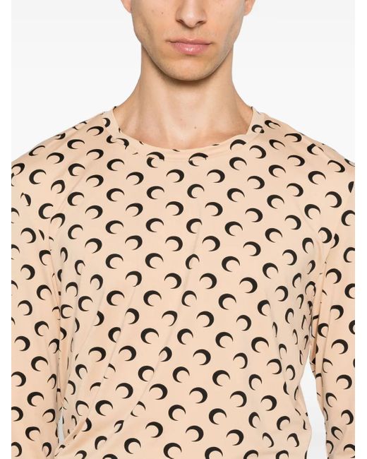 MARINE SERRE Natural Moonogram-Pattern T-Shirt for men