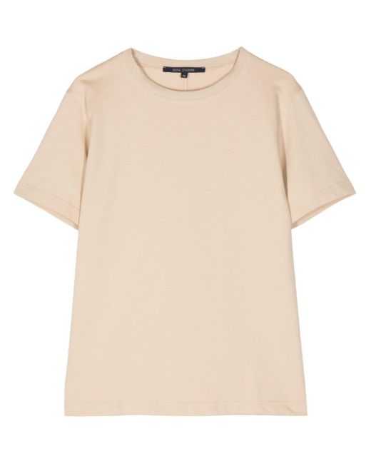 Round-neck cotton T-shirt di Sofie D'Hoore in Natural