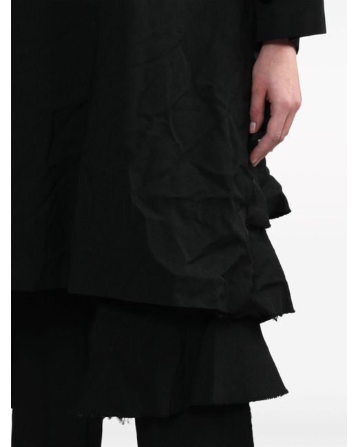 COMME DES GARÇON BLACK Black Ruffled-panel Midi Dress