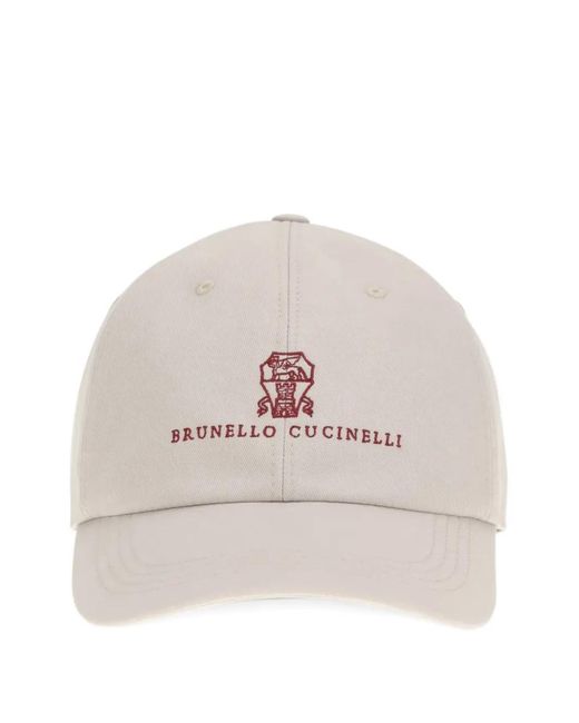 Brunello Cucinelli Natural Logo-Embroidered Baseball Hat for men
