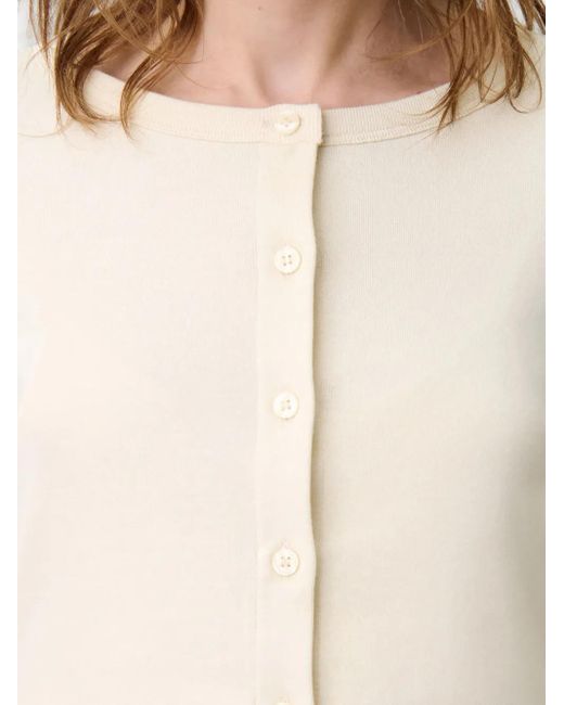 Claudie Pierlot Natural Button-Front Long-Sleeve Sweater