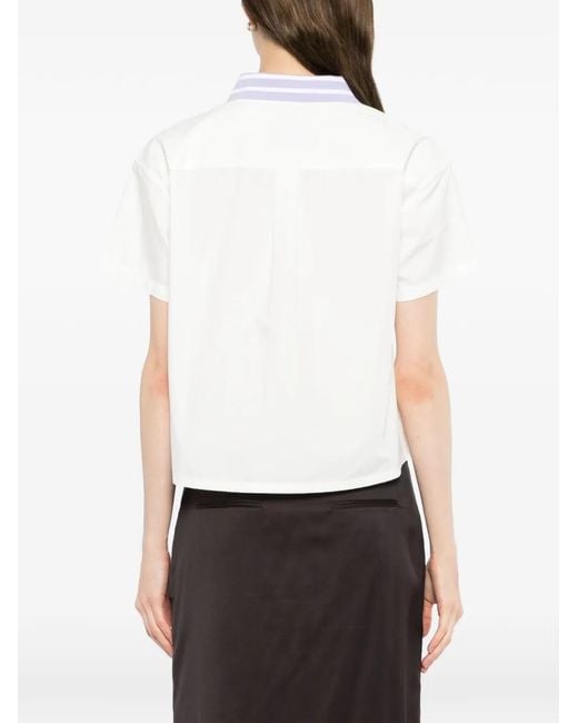 SPORT b. by agnès b. White Logo-Patch Shirt