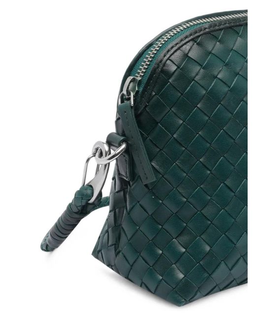 Dragon Diffusion Green Chunky Fellini Woven Leather Cross-Body Bag