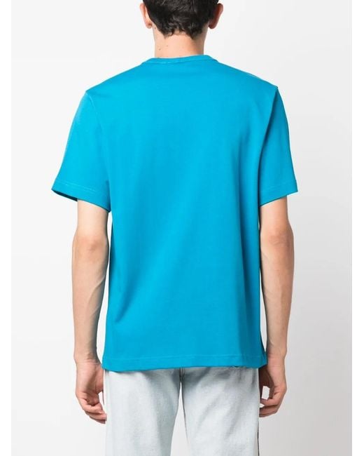 Helmut Lang Blue Photograph-Print Cotton T-Shirt for men