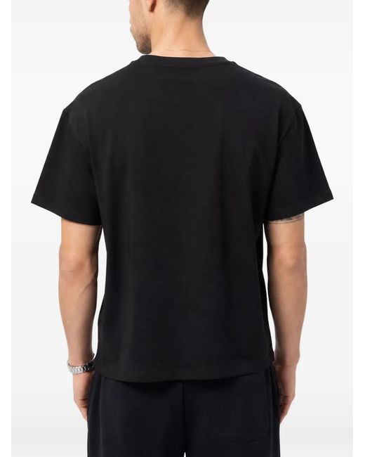 Philipp Plein Black Logo-Print Round-Neck T-Shirt for men