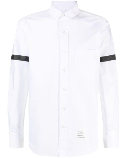 Chemise en coton à brassards contrastants Thom Browne pour homme en coloris White