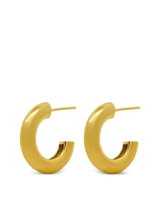Gwen Beloti Metallic Chunky Tube Hoop Earrings