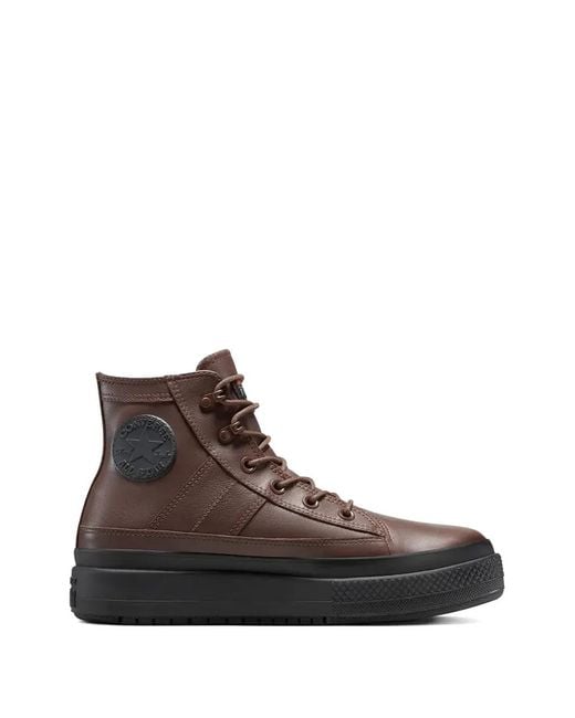 Converse Brown High-Top Lace-Up Sneakers