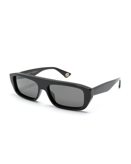 Gucci Gray Rectangle-Frame Tinted Sunglasses