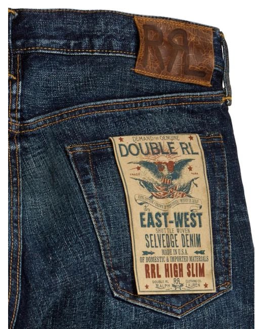RRL Blue High Slim Jeans for men