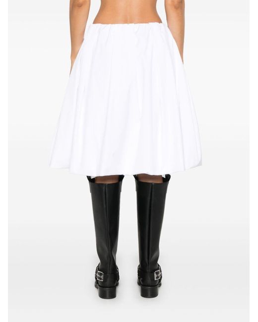 Miu Miu White Poplin Midi Skirt