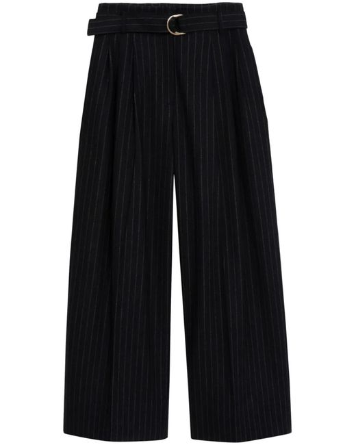 3.1 Phillip Lim Blue Flannel Striped Wide-Leg Trousers