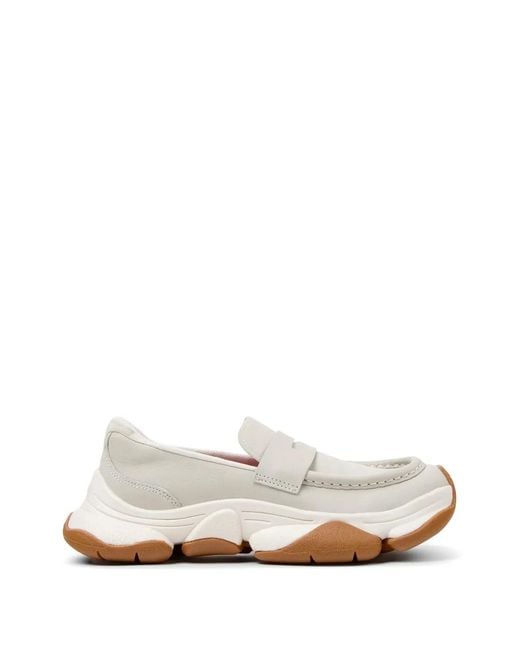 Camper White Karst Leather Loafers