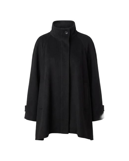 Tagliatore Black Leila Raglan-Sleeve Coat