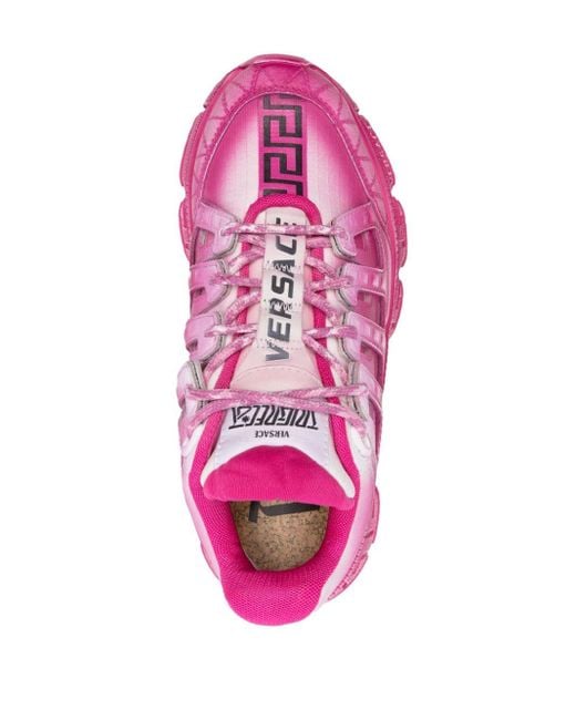 Versace Trigreca Leren Sneakers in het Pink