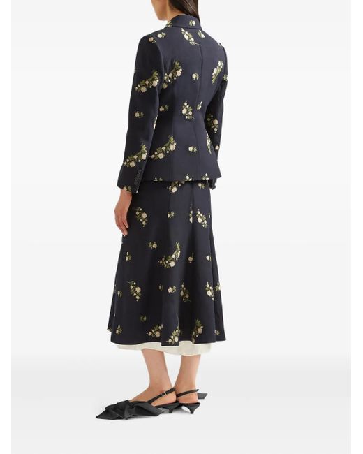 Floral midi skirt Erdem de color Black