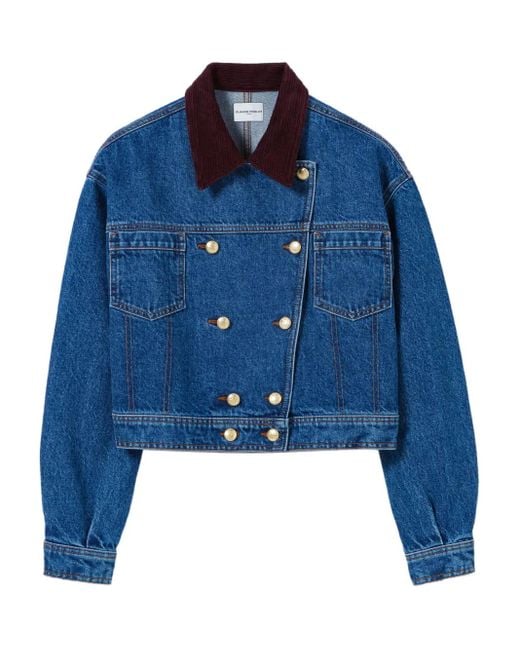 Claudie Pierlot Blue Doppelreihige Jeansjacke