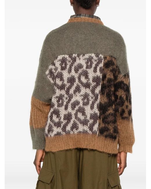 R13 Brown Leopard-Print Cardigan