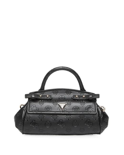 Guess Black Diana Logo-Embossed Top-Handle Tote Bag