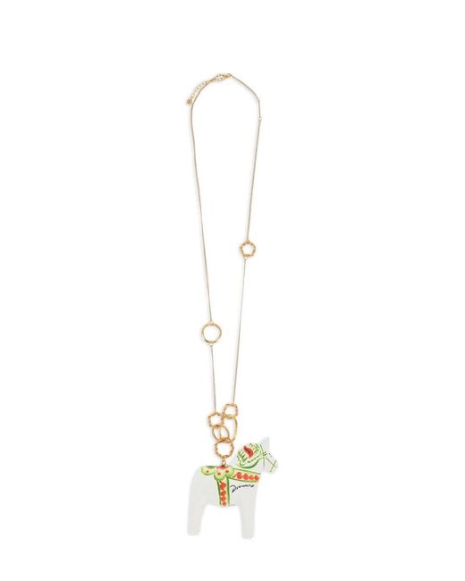 DSquared² White Horse-Pendant Necklace for men