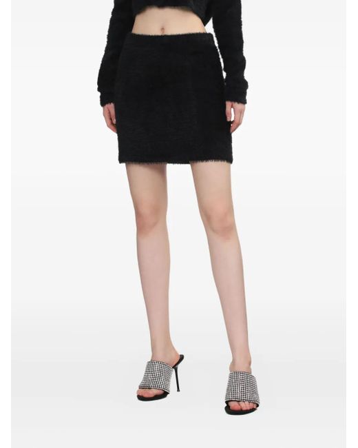 Helmut Lang Black Fuzzy Mini Skirt