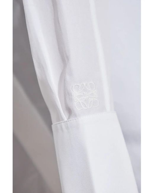 Loewe White Draped Cotton Shirt