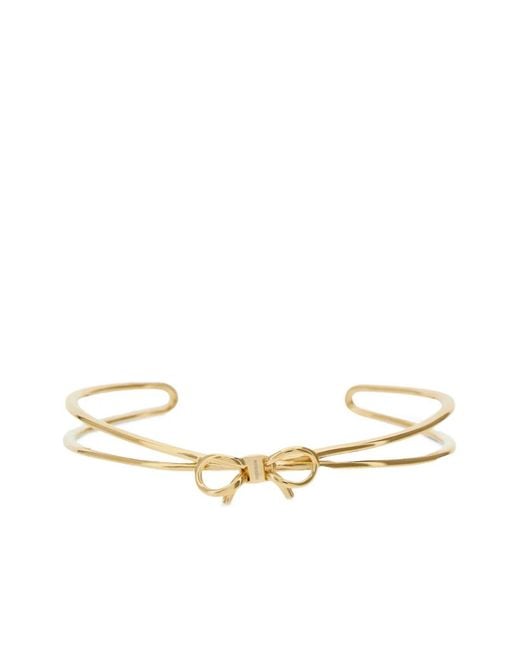 Ferragamo Metallic Bangle With Bow S/M