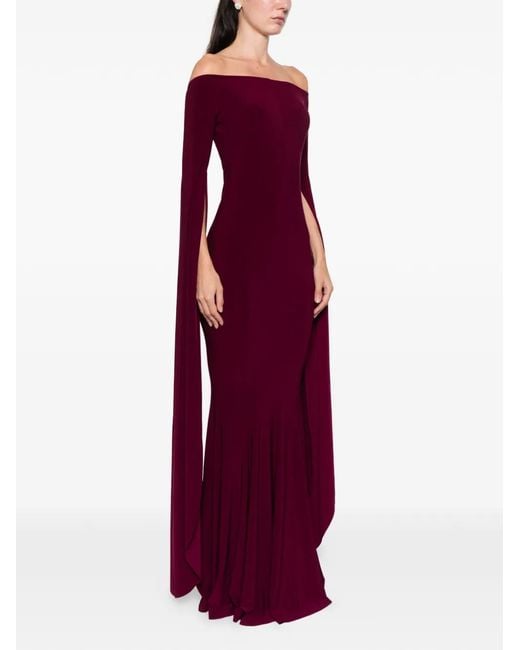 Norma Kamali Purple Long-Sleeve Maxi Dress