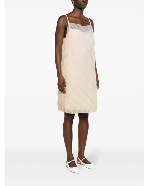 Viktor & Rolf White Gradient Tulle Slip Dress