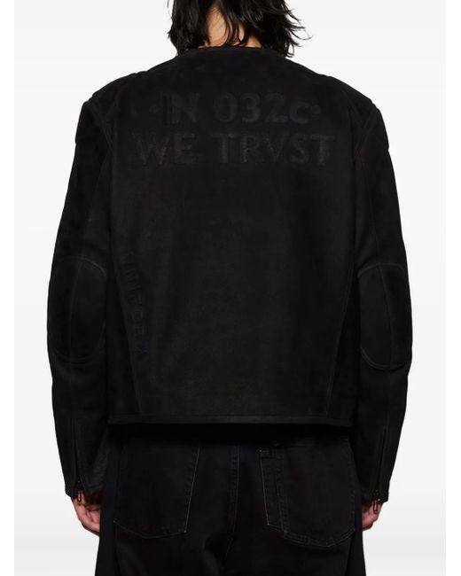 032c Black Thistles Leather Jacket for men