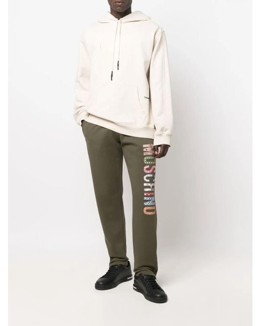 Moschino White Logo-Print Track Pants for men