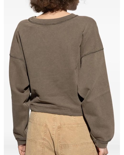Sudadera con cordones y logo Isabel Marant de color Natural