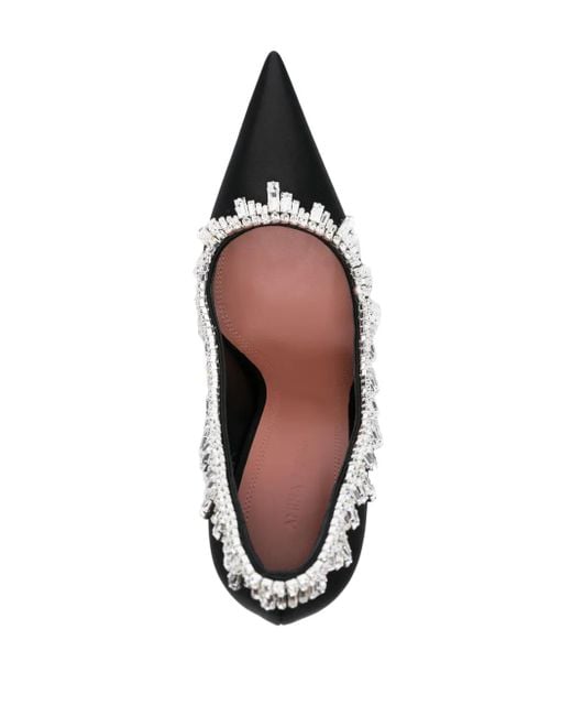AMINA MUADDI Black Pumps mit Kristallen 105mm