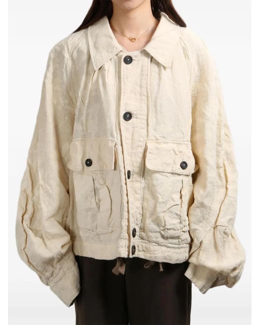 Ziggy Chen Natural Cropped Workers Jacket for men