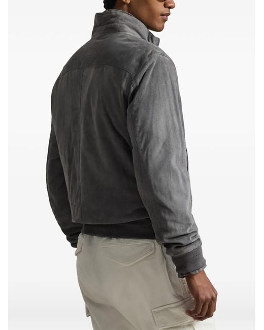 Polo Ralph Lauren Gray Ribbed-Hem Bomber Jacket for men