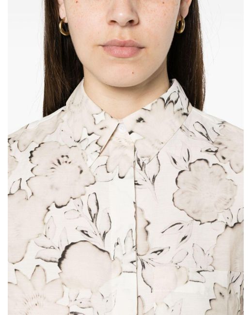 Christian Wijnants White Taung Floral-print Shirt